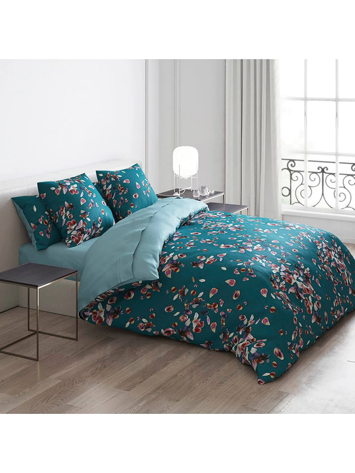 Cacharel Satin-Bettwäsche-Set "Aurore" In Petrol 1 Cacharel Satin-Bettwäsche-Set "Aurore" In Petrol