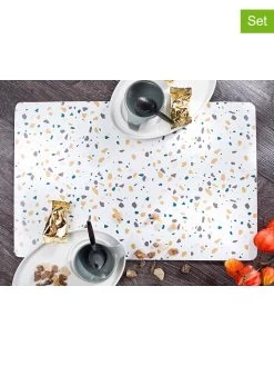 4er-Set: Tischsets "Terrazzo" In Weiß/ Bunt