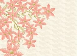 Tischsets I Platzsets Abwaschbar - Blumengrafik Mit Roten Blüten - Aus Erstklassigem Vinyl (Kunststoff Ð BPA-frei) - 4 Stück - 44 X 32 Cm - Rutschfeste Tischdekoration