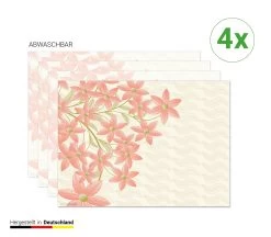 Tischsets I Platzsets Abwaschbar - Blumengrafik Mit Roten Blüten - Aus Erstklassigem Vinyl (Kunststoff Ð BPA-frei) - 4 Stück - 44 X 32 Cm - Rutschfeste Tischdekoration -Günstiges Wohn Textil Geschäft cover your desk de tischsets i platzsets abwaschbar blumengrafik mit roten bluten aus erstklassigem vinyl kunststoff d bpa frei 4 stuck 44 x 32 cm rutschfeste tischdekoration 3