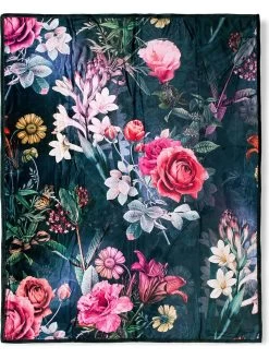 Plaid "Simone" In Dunkelgrün/ Bunt