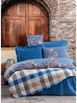 Renforcé-Bettwäsche-Set In Blau