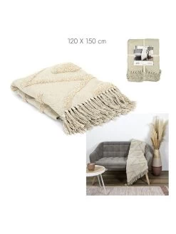 Plaid In Taupe - (L)150 X (B)120 Cm