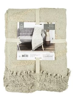 Plaid In Taupe - (L)150 X (B)120 Cm -Günstiges Wohn Textil Geschäft ethnical life plaid in taupe l 150 x b 120 cm 5