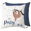 Dekokissen Faultier Bonaparte Party In Blau/Weiß - 40 Cm