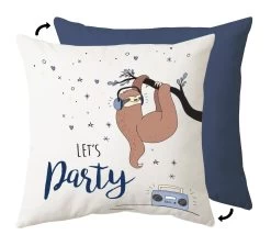 Dekokissen Faultier Bonaparte Party In Blau/Weiß - 40 Cm