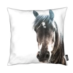 Kissen "Horse" In Braun & Cremeweiß