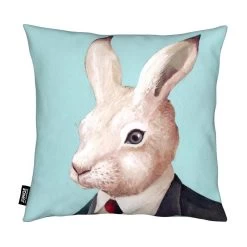 Günstiges Wohn Textil Geschäft -Günstiges Wohn Textil Geschäft juniqe kissen rabbit in blau and cremeweiss 1