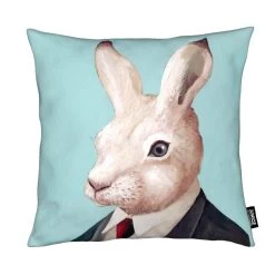 Günstiges Wohn Textil Geschäft 22 Kissen "Rabbit" In Blau & Cremeweiß