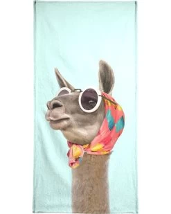 Strandtuch "Fashion Llama" In Blau & Braun