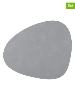 LIND DNA 4er-Set: Tischsets "Curve M" In Hellgrau