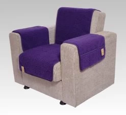 Kombinierter Armlehnen- Und Sesselschoner In Lila
