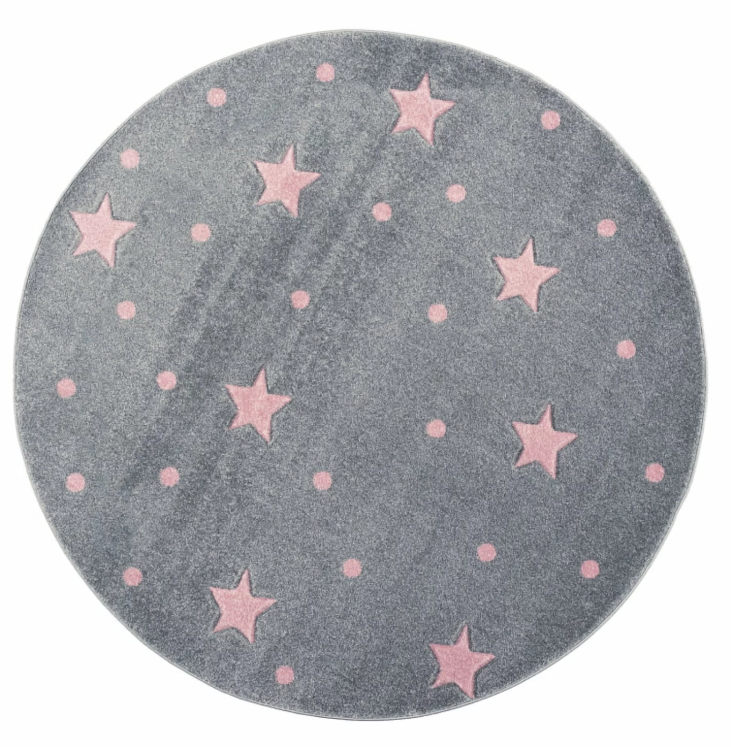 Teppich HEAVEN Silbergrau/rosa Rund 1 Teppich HEAVEN Silbergrau/rosa Rund