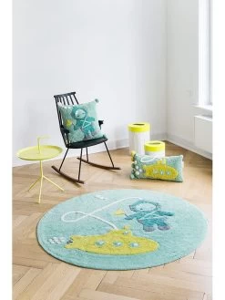 Kissen "Taucher" In Türkis - (L)50 X (B)50 Cm -Günstiges Wohn Textil Geschäft minividuals kissen taucher in turkis l 50 x b 50 cm 2