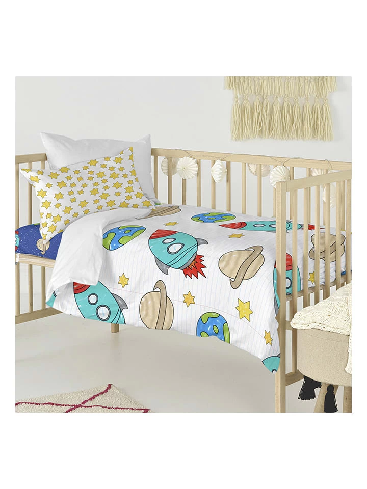 Bettwäsche-Set "Space Rocket" In Weiß/ Hellblau 5 Bettwäsche-Set "Space Rocket" In Weiß/ Hellblau – Bild 5