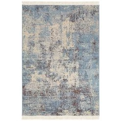 Faltbarer Flachgewebe Deko-Teppich Robina Blau Creme