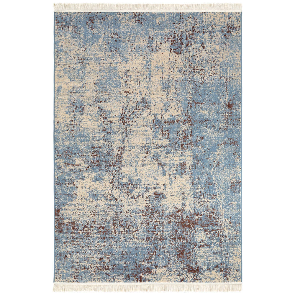 Faltbarer Flachgewebe Deko-Teppich Robina Blau Creme 1 Faltbarer Flachgewebe Deko-Teppich Robina Blau Creme