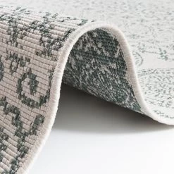 In- & Outdoor Wendeteppich Ornato Grün/creme -Günstiges Wohn Textil Geschäft teppich boss in and outdoor wendeteppich ornato grun creme 2