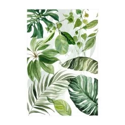 Vinyl-Teppich - Aquarell Tropische Blätter Und Ranken In Grün