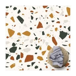 Vinyl-Teppich - Detailliertes Terrazzo Muster Livorno In Braun
