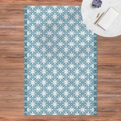 Vinyl-Teppich - Geometrischer Fliesenmix Herzen Blaugrau In Blau 9 Vinyl-Teppich - Geometrischer Fliesenmix Herzen Blaugrau In Blau -Günstiges Wohn Textil Geschäft wallart vinyl teppich geometrischer fliesenmix herzen blaugrau in blau 2